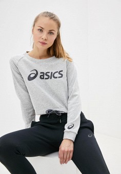 Свитшот, ASICS, цвет: серый. Артикул: AS455EWFPTL0. Одежда / Толстовки и свитшоты
