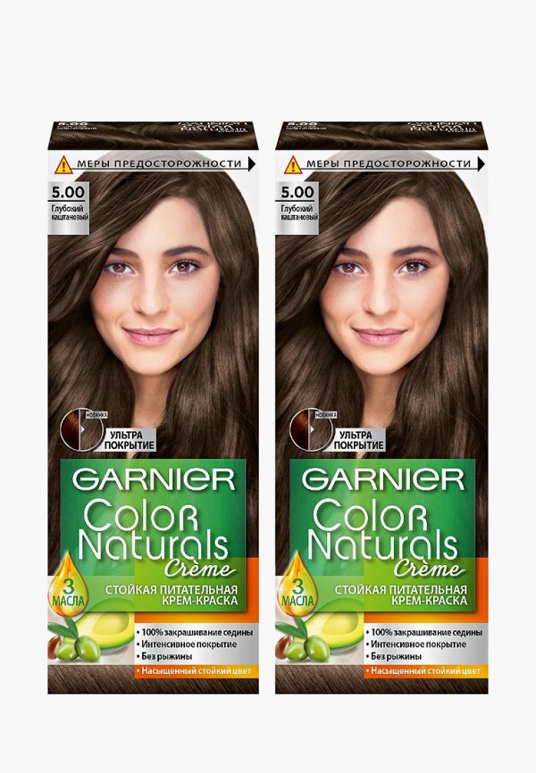 Краска для волос Garnier, Коричневый, "Color Naturals", оттенок 5.00, Глубокий каштановый, 2 шт
Краска для волос Garnier, Коричневый, "Color Naturals", оттенок 5.00, Глубокий каштановый, 2 шт