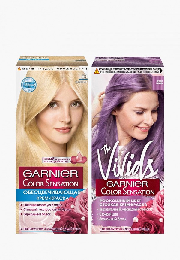 Краска для волос Garnier, Фиолетовый, "Color Sensation,Роскошь цвета": оттенок E0, Ультра блонд + The Vivids, Нежная лаванда
Краска для волос Garnier, Фиолетовый, "Color Sensation,Роскошь цвета": оттенок E0, Ультра блонд + The Vivids, Нежная лаванда