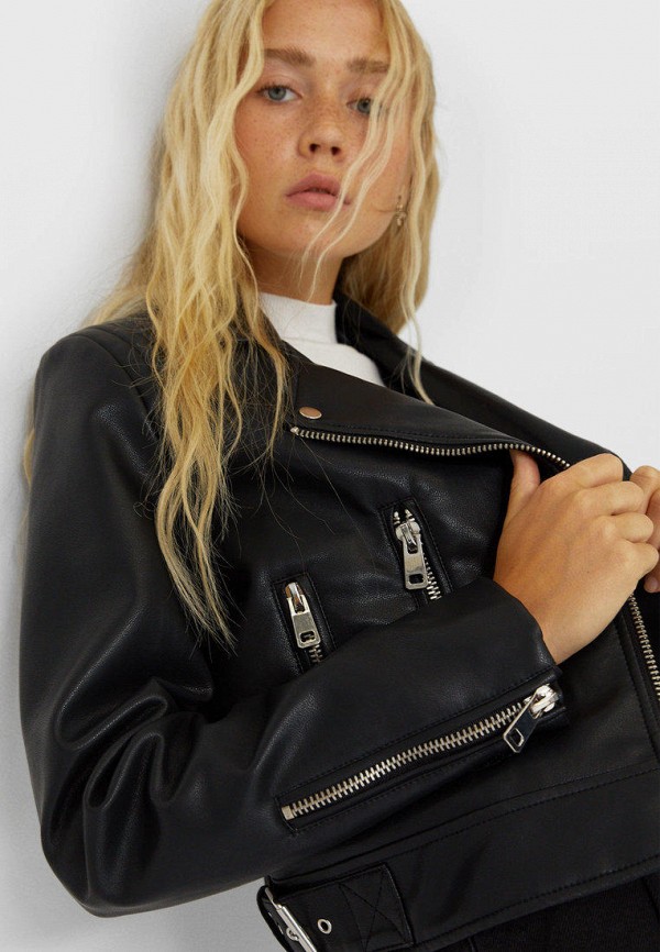 фото Куртка кожаная stradivarius