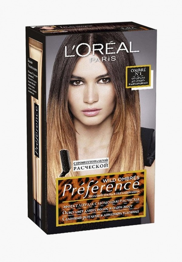 Краска для волос L'Oreal Paris, Коричневый, "Preference Wild Ombres", оттенок 1, от светло до темно-каштанового
Краска для волос L'Oreal Paris, Коричневый, "Preference Wild Ombres", оттенок 1, от светло до темно-каштанового