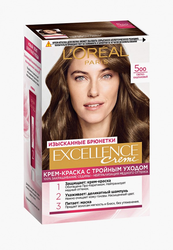 Краска для волос L'Oreal Paris, Коричневый, "Excellence", оттенок 5.00, Шоколадный
Краска для волос L'Oreal Paris, Коричневый, "Excellence", оттенок 5.00, Шоколадный