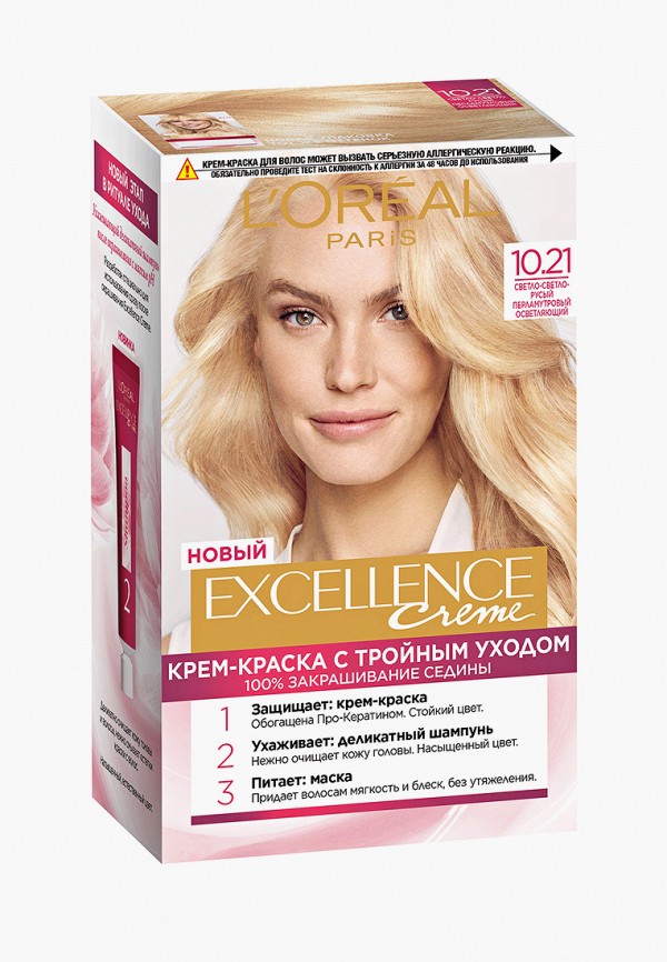 Краска для волос L'Oreal Paris, Белый, "Excellence" 
Краска для волос L'Oreal Paris, Белый, "Excellence"