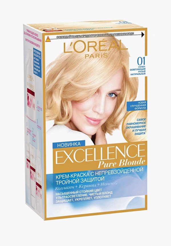 Краска для волос L'Oreal Paris, "Excellence", оттенок 01, Суперосветляющий русый натуральный
Краска для волос L'Oreal Paris, "Excellence", оттенок 01, Суперосветляющий русый натуральный