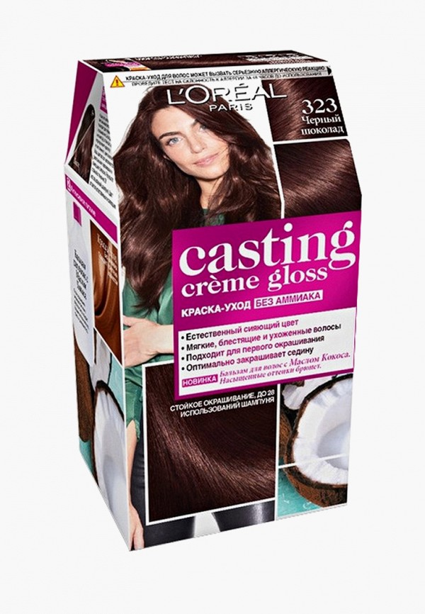 Краска для волос L'Oreal Paris, "Casting Creme Gloss" без аммиака, оттенок 323, Черный шоколад
Краска для волос L'Oreal Paris, "Casting Creme Gloss" без аммиака, оттенок 323, Черный шоколад
