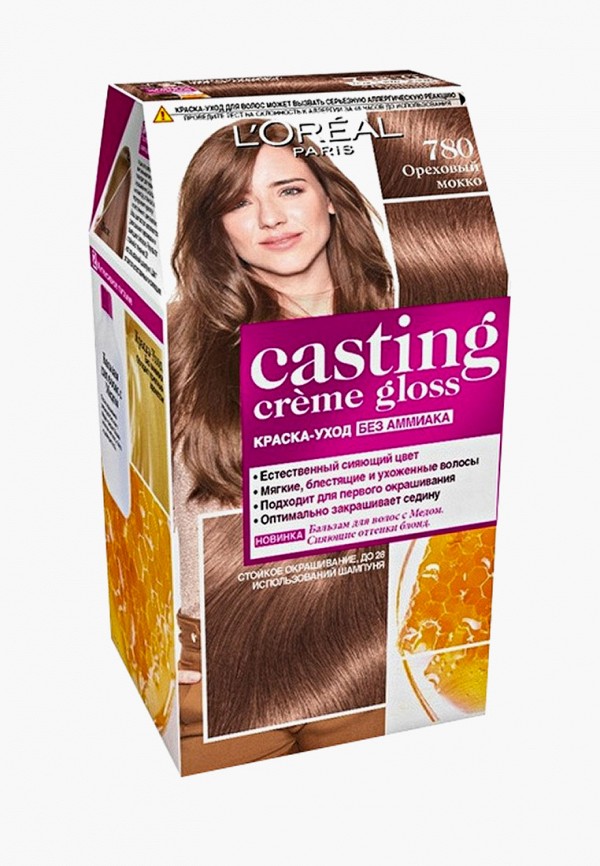 Краска для волос L'Oreal Paris, "Casting Creme Gloss" без аммиака, оттенок 780, Ореховый Мокко
Краска для волос L'Oreal Paris, "Casting Creme Gloss" без аммиака, оттенок 780, Ореховый Мокко