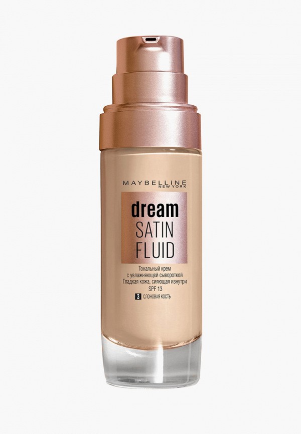 Тональный крем Maybelline New York, Бежевый, -флюид для лица "Dream Satin Fluid", оттенок 03, Слоновая кость, 30 м
Тональный крем Maybelline New York, Бежевый, -флюид для лица "Dream Satin Fluid", оттенок 03, Слоновая кость, 30 м
