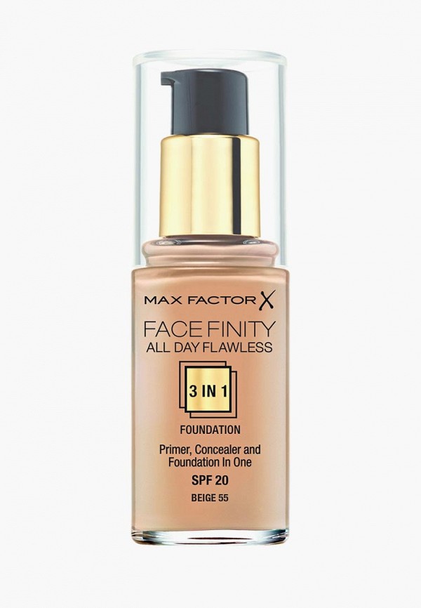 Тональное средство Max Factor, Прозрачный, Facefinity All Day Flawless 3 В 1, 55 Beige, 30 мл
Тональное средство Max Factor, Прозрачный, Facefinity All Day Flawless 3 В 1, 55 Beige, 30 мл