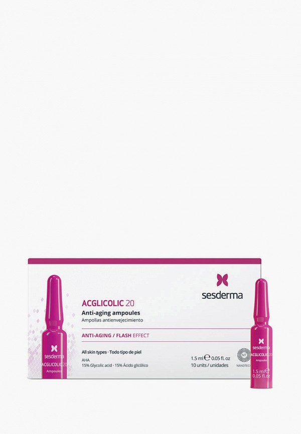 Сыворотка для лица Sesderma, Прозрачный, в ампулах с гликолевой кислотой ACGLICOLIC 20, 10 шт по 1,5мл
Сыворотка для лица Sesderma, Прозрачный, в ампулах с гликолевой кислотой ACGLICOLIC 20, 10 шт по 1,5мл