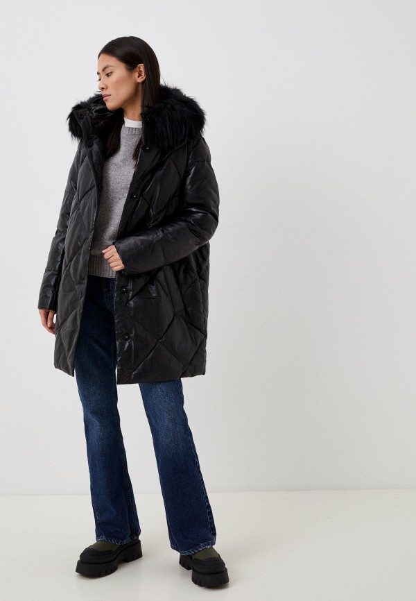 фото Куртка кожаная утепленная снежная королева