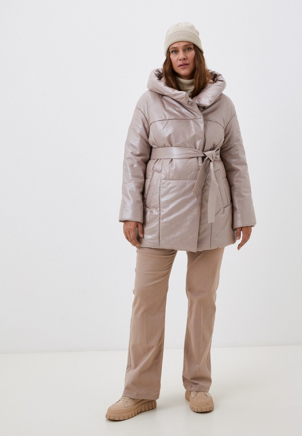 фото Куртка кожаная утепленная снежная королева