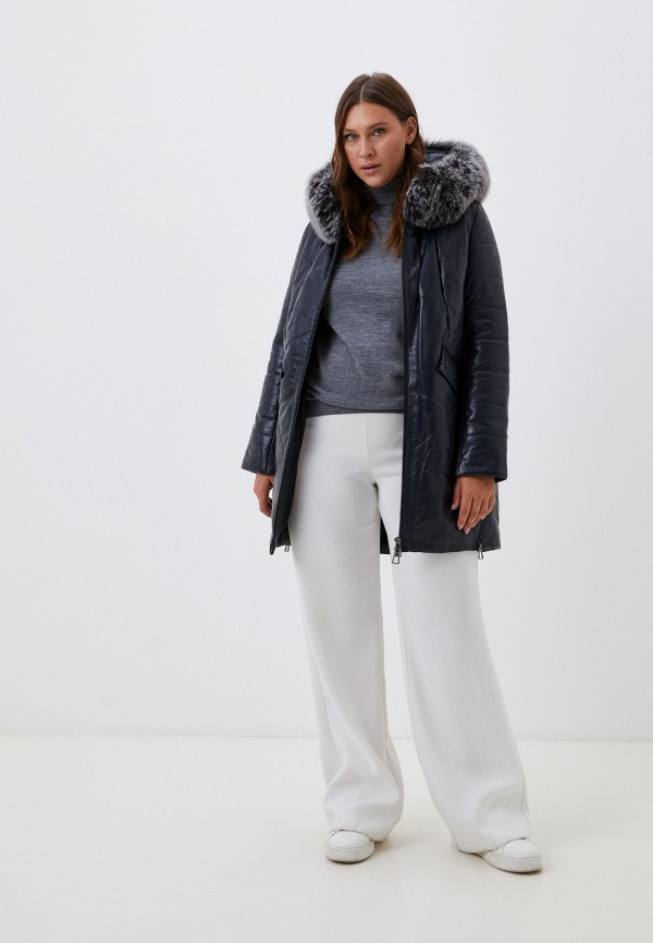 фото Куртка кожаная утепленная снежная королева