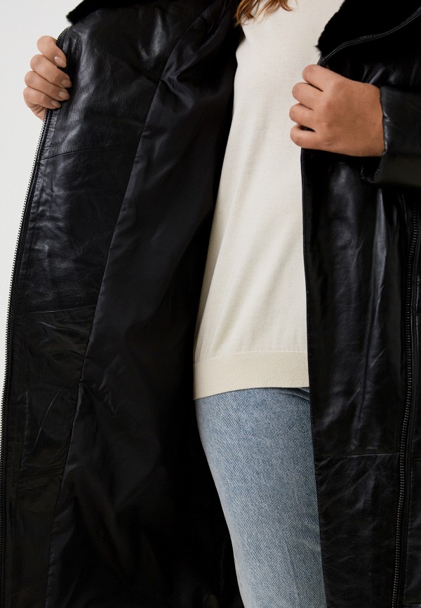 фото Куртка кожаная утепленная снежная королева