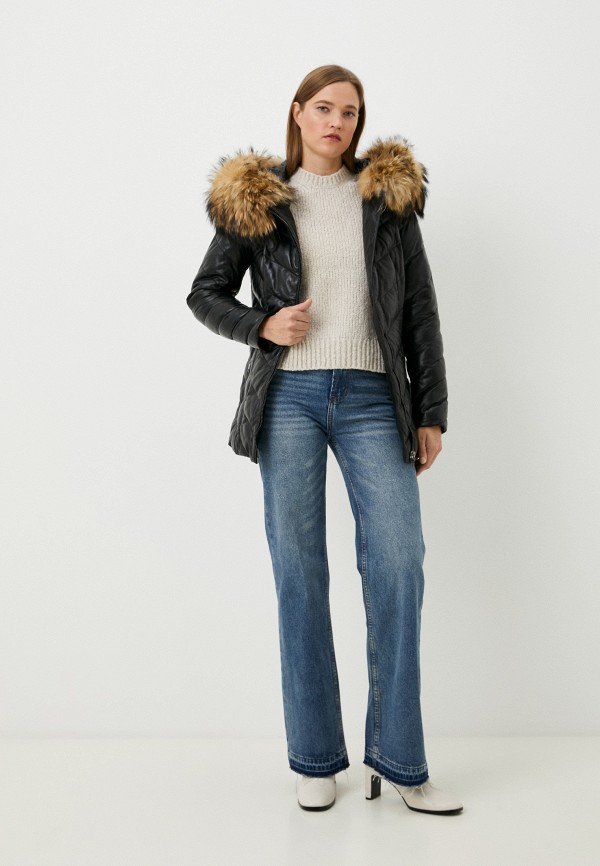 фото Куртка кожаная утепленная снежная королева