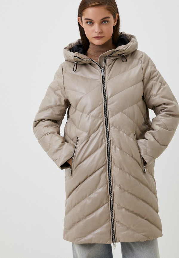 фото Куртка кожаная утепленная снежная королева