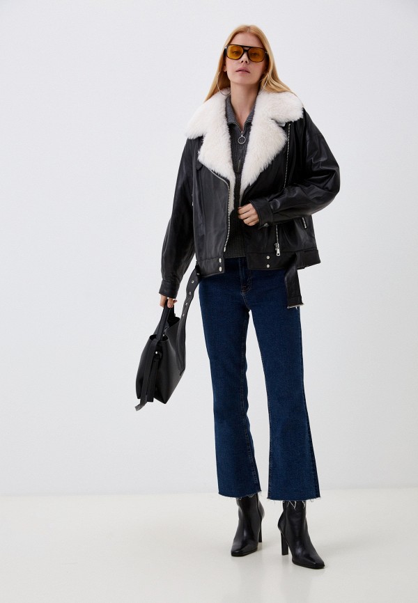 фото Куртка кожаная утепленная снежная королева