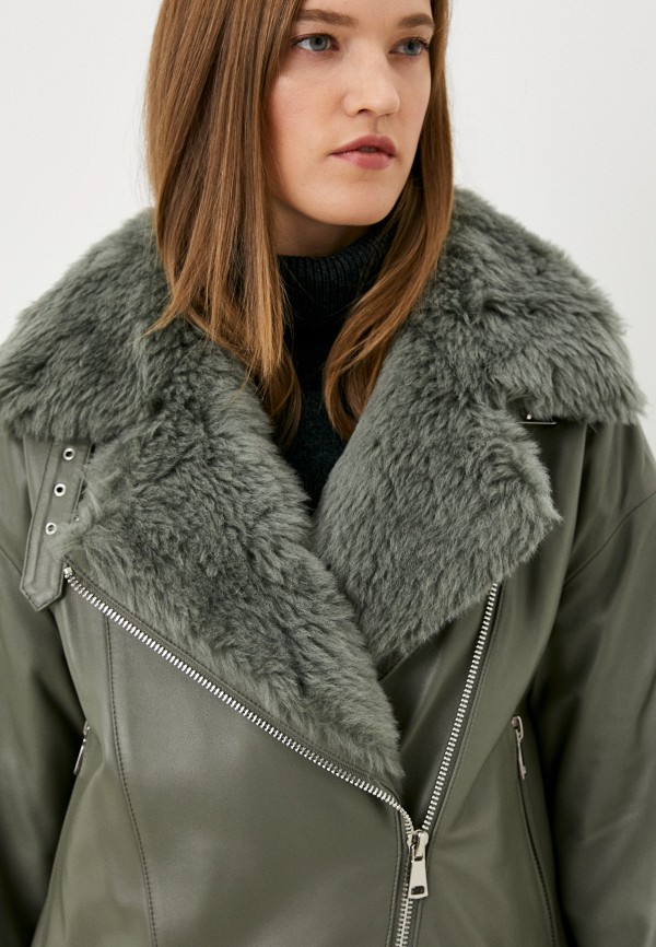 фото Куртка кожаная утепленная снежная королева