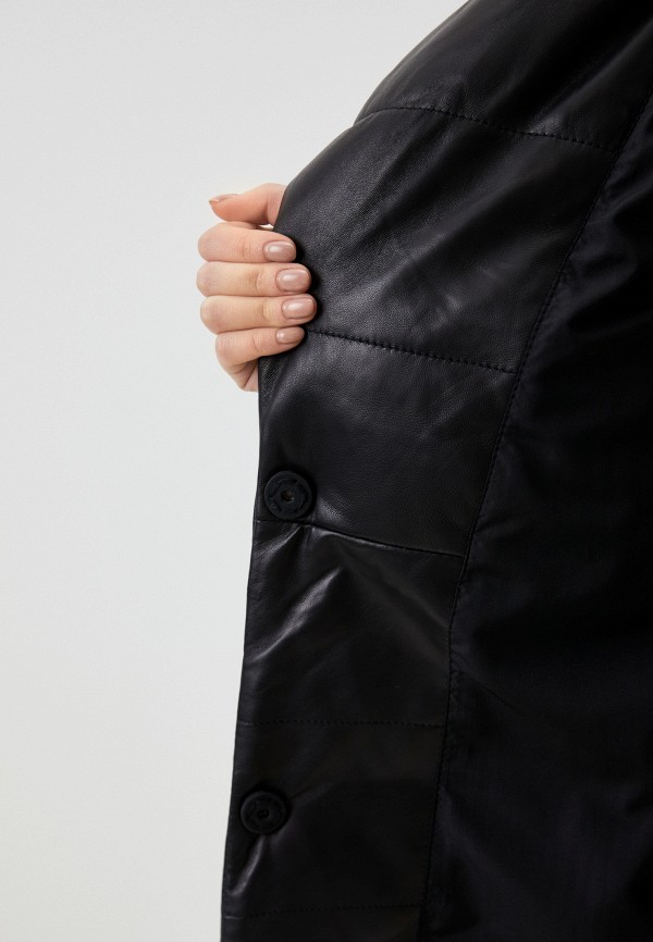 фото Куртка кожаная утепленная снежная королева