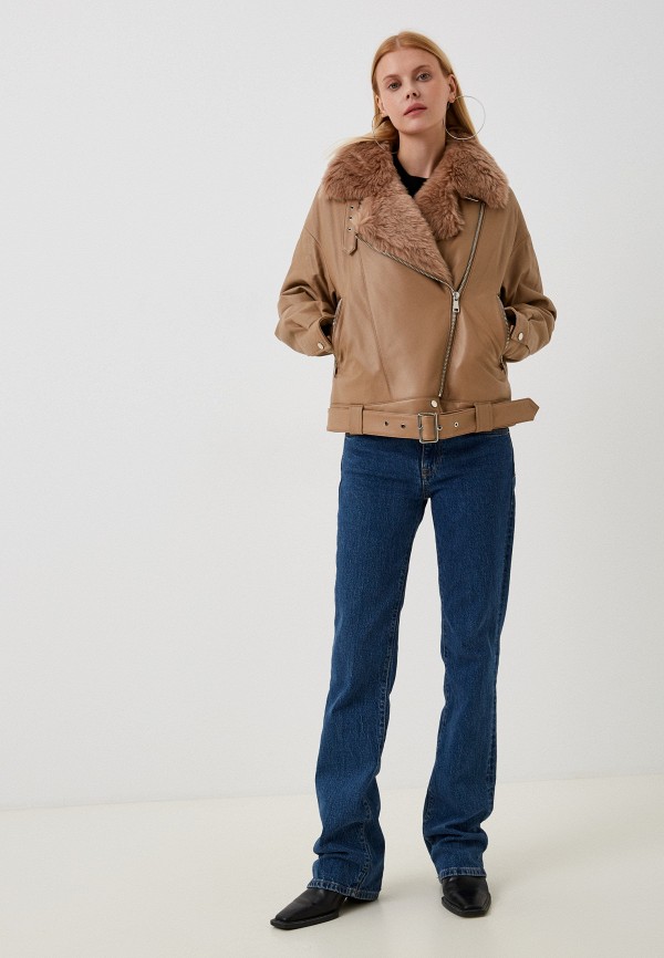 фото Куртка кожаная утепленная снежная королева