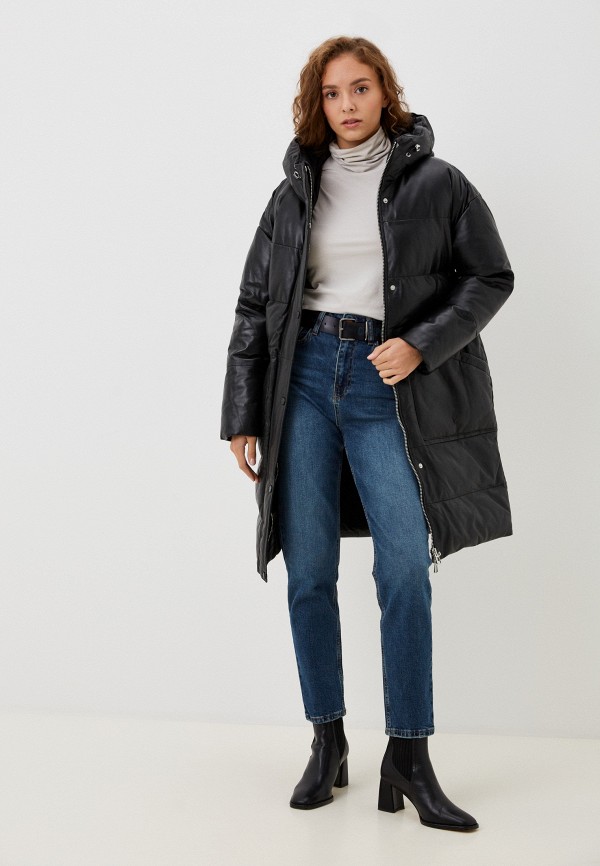 фото Куртка кожаная утепленная снежная королева