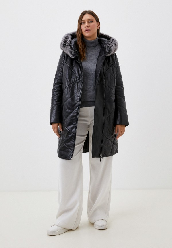 фото Куртка кожаная утепленная снежная королева