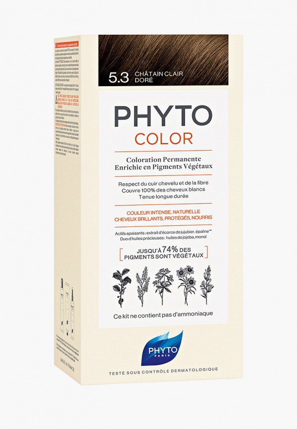 Краска для волос Phyto, Коричневый, 5.3 ФИТОКОЛОР, светлый золотистый шатен, 50/50/12.
Краска для волос Phyto, Коричневый, 5.3 ФИТОКОЛОР, светлый золотистый шатен, 50/50/12.