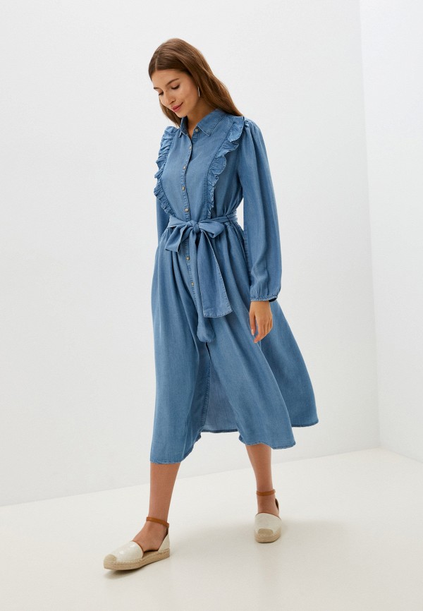 Платье джинсовое United Colors of Benetton, Голубой 
Платье джинсовое United Colors of Benetton, Голубой