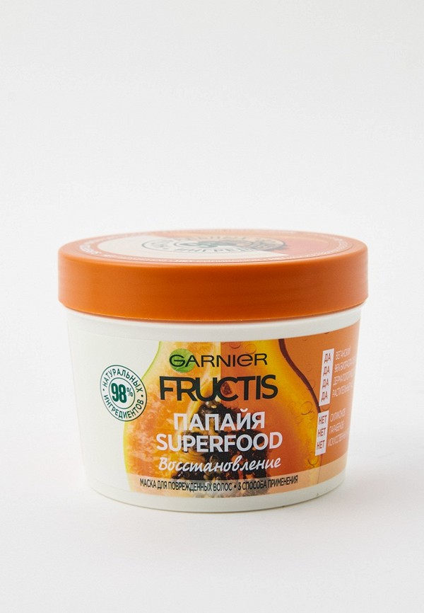 Маска для волос Garnier, Прозрачный, Fructis 3 в 1 Superfood Папайя", восстанавливающая, для поврежденных волос, без парабенов, силиконов и искусственных красителей, 390 мл
Маска для волос Garnier, Прозрачный, Fructis 3 в 1 Superfood Папайя", восстанавливающая, для поврежденных волос, без парабенов, силиконов и искусственных красителей, 390 мл