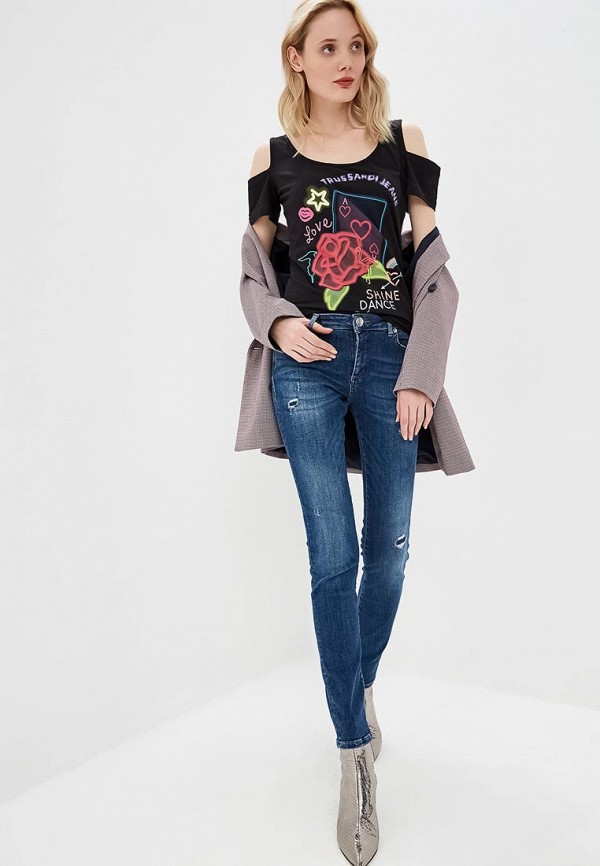 Футболка Trussardi Jeans; Trussardi Jeans TR016EWDOCK7, Черный 
Футболка Trussardi Jeans; Trussardi Jeans TR016EWDOCK7, Черный
