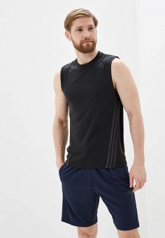 Майка спортивная, adidas, цвет: черный. Артикул: AD002EMHLPX7. Одежда / Майки