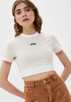 Топ, adidas Originals, цвет: бежевый. Артикул: AD093EWLWZE0. Одежда / Топы и майки