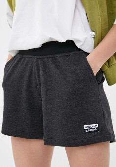 Шорты спортивные, adidas Originals, цвет: серый. Артикул: AD093EWLWZI3. Одежда / Шорты