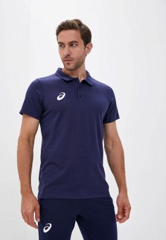 Поло, ASICS, цвет: синий. Артикул: AS455EMZTF38. Одежда / Футболки и поло / Поло