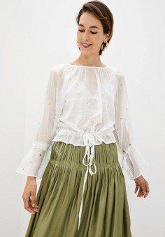 Блуза, B.Style, цвет: белый. Артикул: BS002EWJRUY4. Одежда / Блузы и рубашки / Блузы / Блузы с длинным рукавом / B.Style