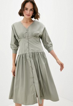 Платье, B.Style, цвет: хаки. Артикул: BS002EWJRVA5. B.Style