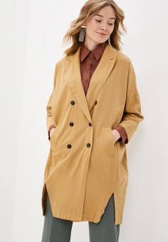 Пальто, B.Style, цвет: бежевый. Артикул: BS002EWKQYJ6. Одежда / Верхняя одежда / B.Style