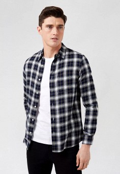Рубашка, Burton Menswear London, цвет: синий. Артикул: BU014EMLRJS4. Одежда / Рубашки / Рубашки с длинным рукавом