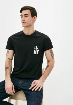 Футболка, Calvin Klein Jeans, цвет: черный. Артикул: CA939EMLQMM7. Calvin Klein Jeans