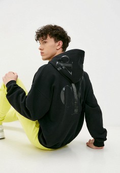 Худи, Calvin Klein Jeans, цвет: черный. Артикул: CA939EMLQMP6. Одежда / Толстовки и олимпийки / Худи