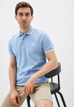 Поло, Fred Perry, цвет: голубой. Артикул: FR006EMHPEH2. Одежда / Футболки и поло / Поло