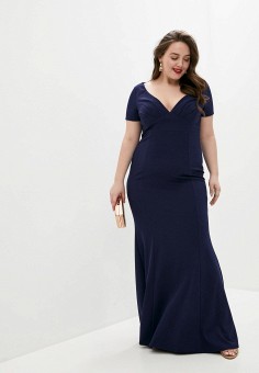 Платье, Goddiva Size Plus, цвет: синий. Артикул: GO015EWHYWM3. Goddiva Size Plus