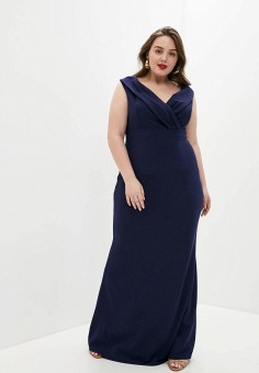 Платье, Goddiva Size Plus, цвет: синий. Артикул: GO015EWHYWN0. Goddiva Size Plus