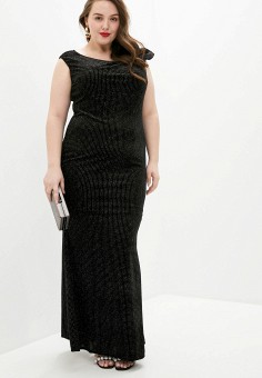 Платье, Goddiva Size Plus, цвет: черный. Артикул: GO015EWIRXY2. Goddiva Size Plus