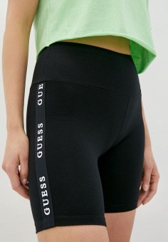 Шорты спортивные, Guess Jeans, цвет: черный. Артикул: GU644EWMFGD8. Одежда / Шорты