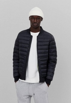 Куртка утепленная, Bershka, цвет: черный. Артикул: IX001XM009TR. Одежда / Верхняя одежда / Демисезонные куртки