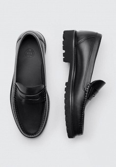 Лоферы, Massimo Dutti, цвет: черный. Артикул: IX001XM00CTS. Обувь / Туфли / Massimo Dutti