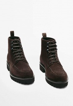 Ботинки, Massimo Dutti, цвет: коричневый. Артикул: IX001XM00FVK. Обувь / Ботинки / Высокие ботинки