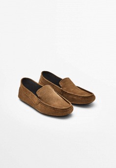 Мокасины, Massimo Dutti, цвет: коричневый. Артикул: IX001XM00FXV. Обувь / Мокасины и топсайдеры