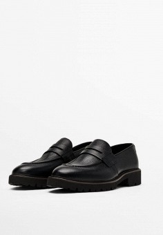 Лоферы, Massimo Dutti, цвет: черный. Артикул: IX001XM00G8E. Обувь / Туфли / Massimo Dutti