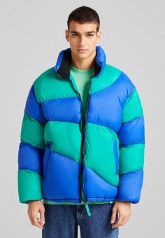 Куртка утепленная, Bershka, цвет: мультиколор. Артикул: IX001XM00GEG. Одежда / Bershka